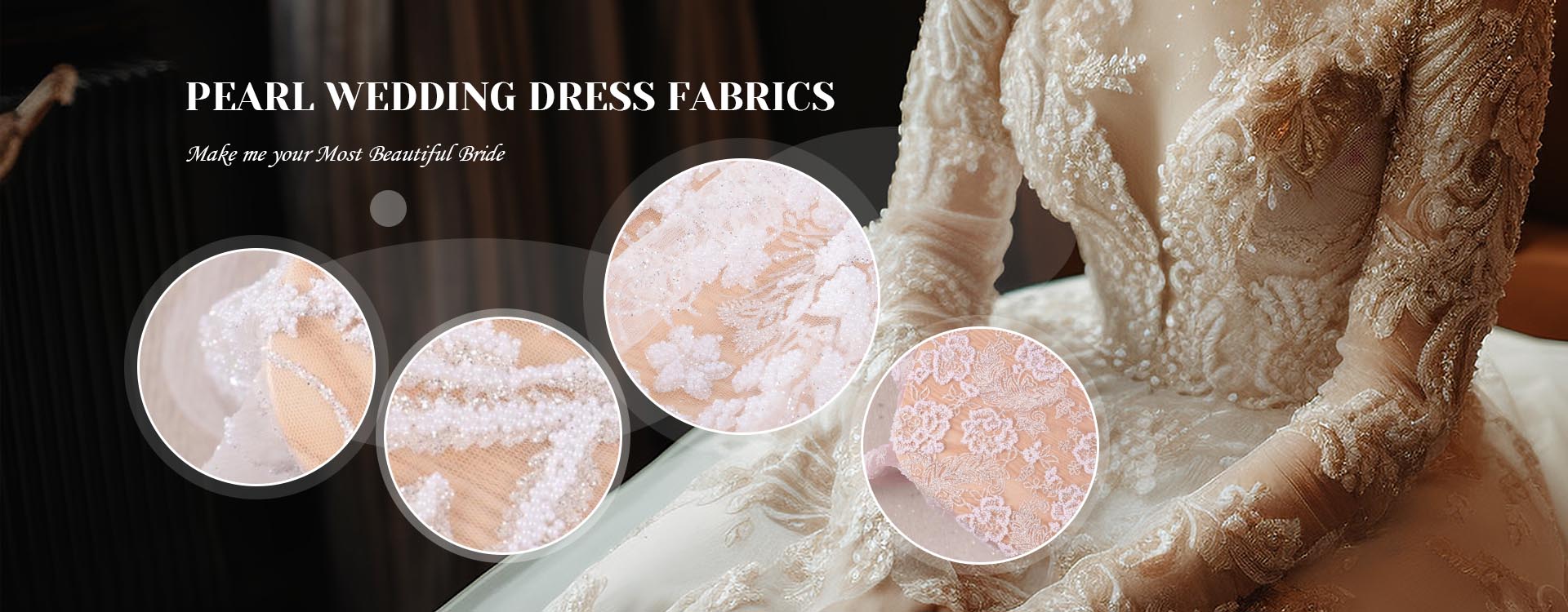 Telas de vestido de novia de perlas de China Fabricantes
